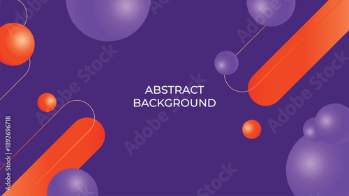 Abstract geometric background featuring a modern combination of purple and orange colors, with dynamic lines, shapes, and futuristic