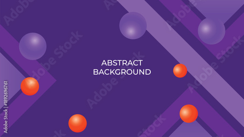 Abstract geometric background featuring a modern combination of purple and orange colors, with dynamic lines, shapes, and futuristic