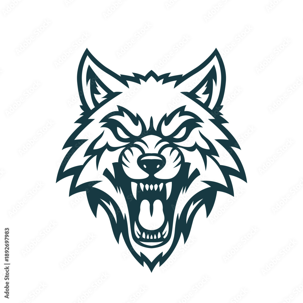 Fototapeta premium wolf head mascot logo vector design template eps 10