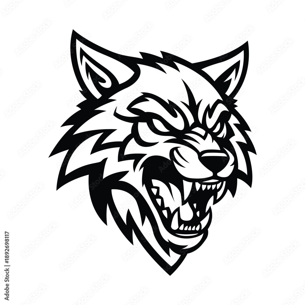 Fototapeta premium wolf head mascot logo vector design template eps 10