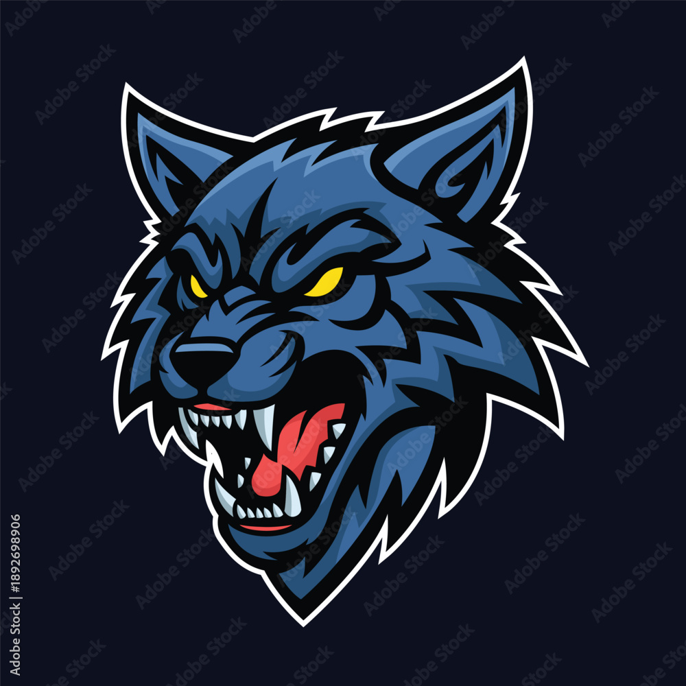 Fototapeta premium wolf head mascot logo vector design template eps 10