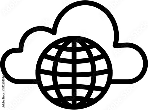 Cloud Computing Internet Line Icon Vector
