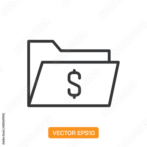 Folder Icons. Thin Line Symbol Elements Collection.