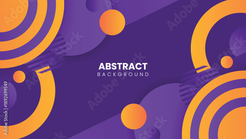 Abstract geometric background featuring a modern combination of purple and orange colors, with dynamic lines, shapes, and futuristic