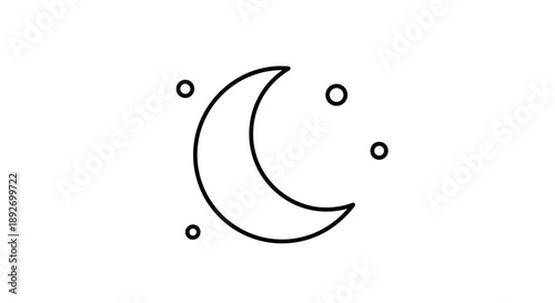 Celebrating Ramadhan Kareem with Crescent Moon and Stars Illustration at Night