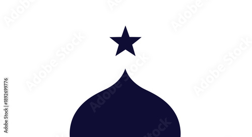 Celebrating Ramadhan Kareem with a majestic mosque silhouette and star symbolizing spirituality and faith