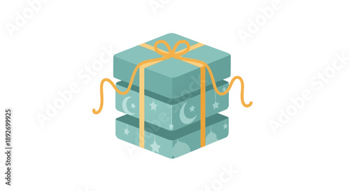 Celebrating Ramadhan Kareem with Stacked Gift Boxes and Decorative Ribbons