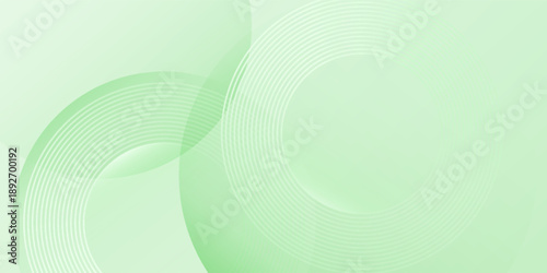 Minimalist soft Abstract Background in Gradient green and white Tones with Circles.
