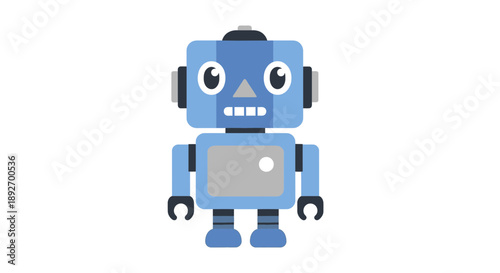 Robotic Companion's Delight: A charming, blue-hued robot stands ready, a symbol of futuristic technology and innovation.