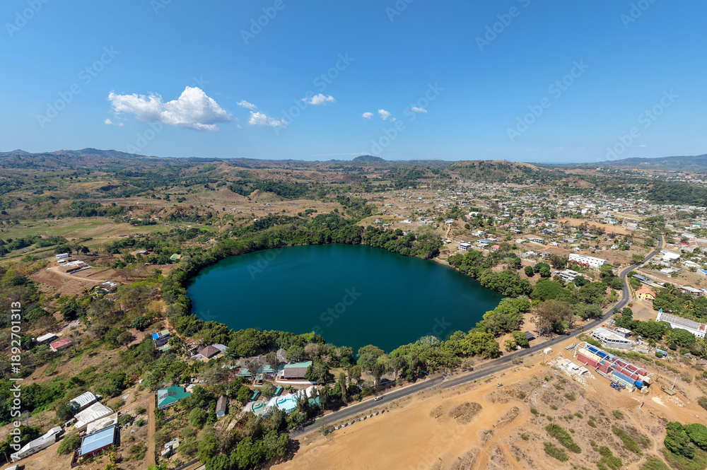 Fototapeta premium Volcanic lake Lac Djabala, near the city of Hell Ville.Nosy be.Madagascar
