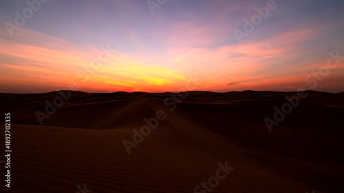 Stunning desert sunset with beautiful colors and scenic landscape views.