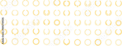 Golden Laurel Wreath Collection and Luxury Victory Award Foliage Set