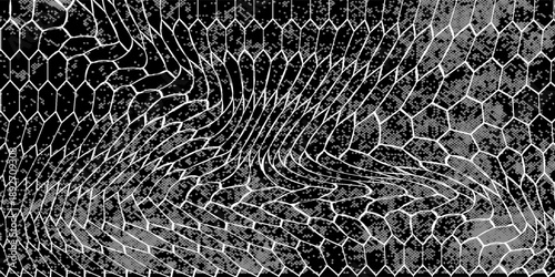 Fishnet pattern, fish net background, soccer goal mesh, vector fishing, football or tennis sport. Seamless ropes and knots pattern with black and white ornament of fish trap, fence grid, gate network