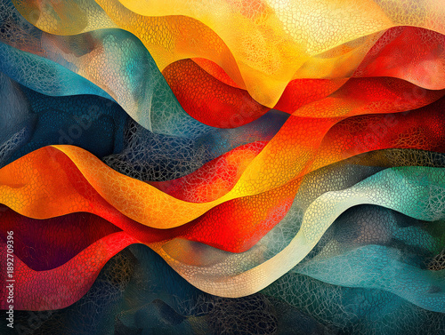 Warm Tones in an Abstract Purim-Themed Digital Art Piece