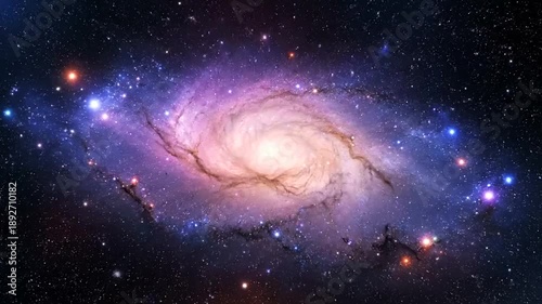 Stunning spiral galaxy with bright stars and cosmic dust in space.