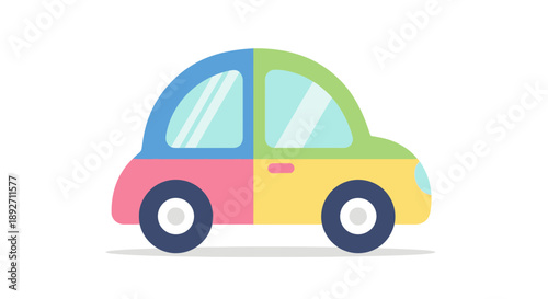 Colorful Toy Car Illustration