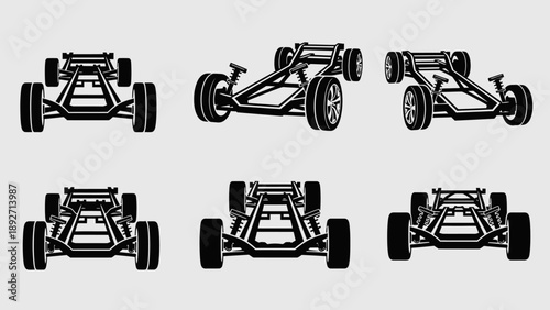 Automotive Chassis Frame Blueprint, Vehicle Suspension System Engineering Design