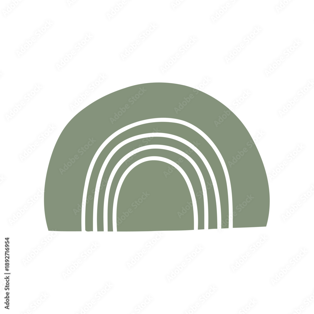 Fototapeta premium Abstract Geometric Quarter Circle Shape on Clean White Background