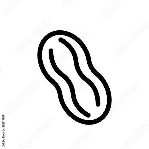 Peanut Line Icon, Scalable Vector Outline Symbol for Peanut Ingredient, Food Allergen and UI UX Design