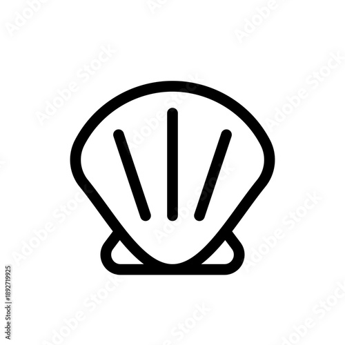 Shellfish Line Icon, Scalable Vector Outline Symbol for Seafood Ingredient, Allergen Label and UI UX Design