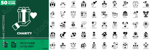 Charity Duotone Editable Icons set