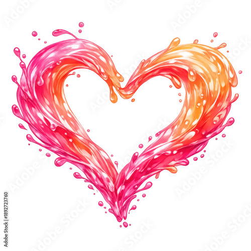 Vibrant Liquid Heart Splash