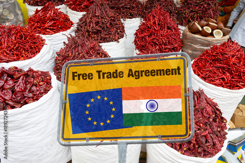 Free trade zone agreement between EU and India, reduce tariffs for import and export, economic and political ties, geopolitical tensions, global economic, commercial historic trading rule