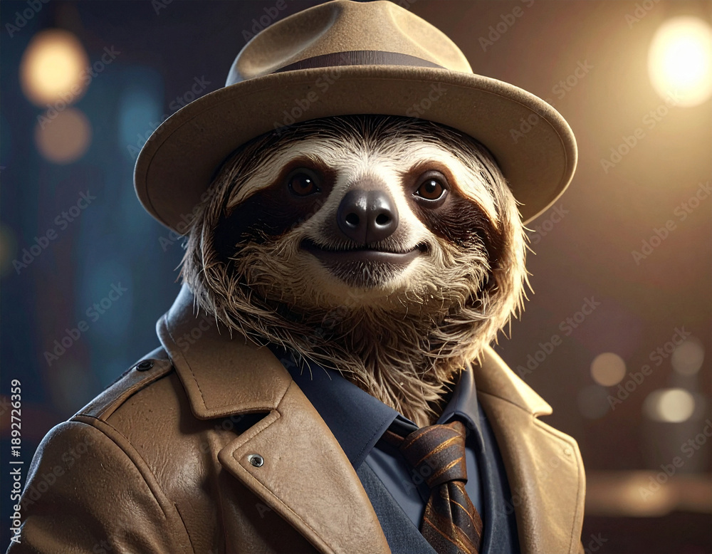 Obraz premium Faultier als Ganove