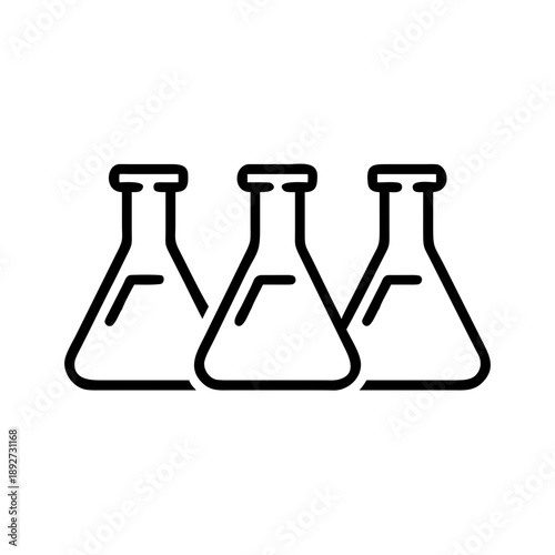 laboratory glassware with transparent contents