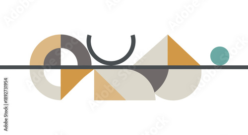 Geometric Abstract Shapes Mid-Century Modern Design