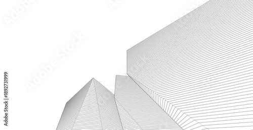 abstract architecture linear form 3d