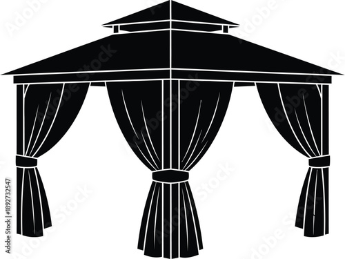  Wedding tent, gazebo or event tent with curtains. 