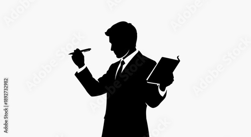 Businessman presenting with confidence and precision Vector