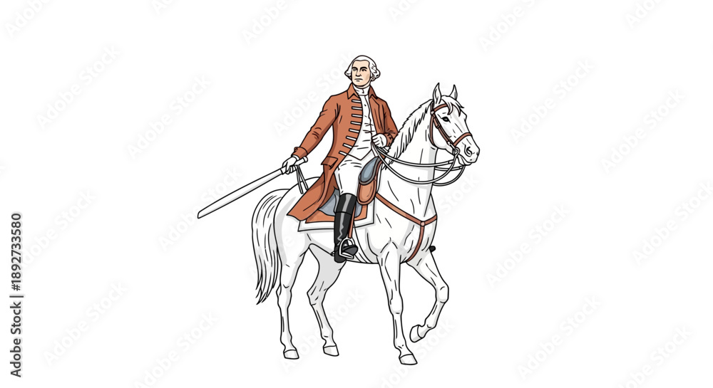 Obraz premium man on horseback with sword