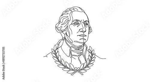 Thomas Jefferson portrait with laurel wreath