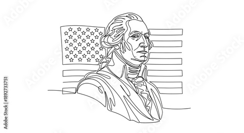 Thomas Jefferson American flag illustration