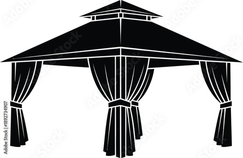  Wedding tent, gazebo or event tent with curtains. 