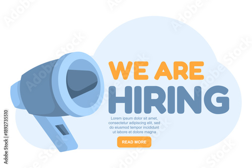 Flat vector illustration of HR recruitment process. Modern design representing employment opportunities, talent acquisition, and corporate hiring concept.