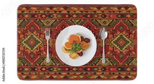 Dine in style this Ramadan with this beautifully patterned placemat, perfect for festive family meals and Ramadan preparations