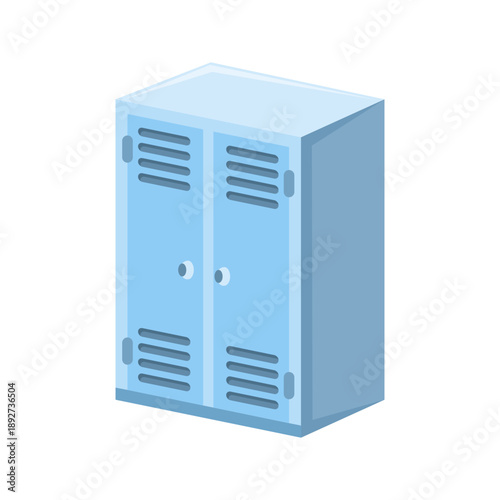 Student metal locker icon for school furniture concept. Creative vector illustration for campus storage units, hallway cabinets, and education facility design.