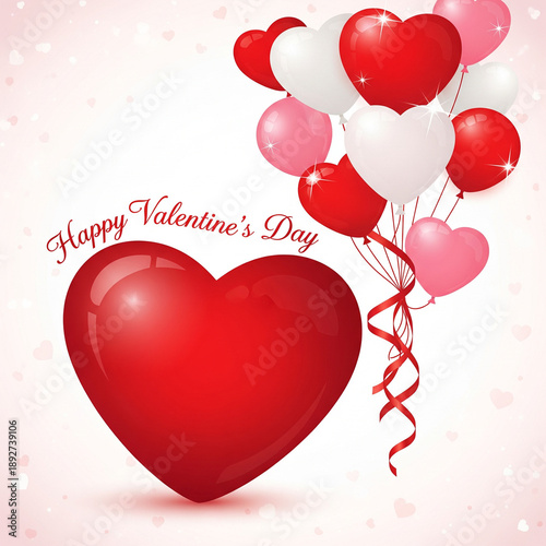Happy Valentine's Day celebration with heart balloons