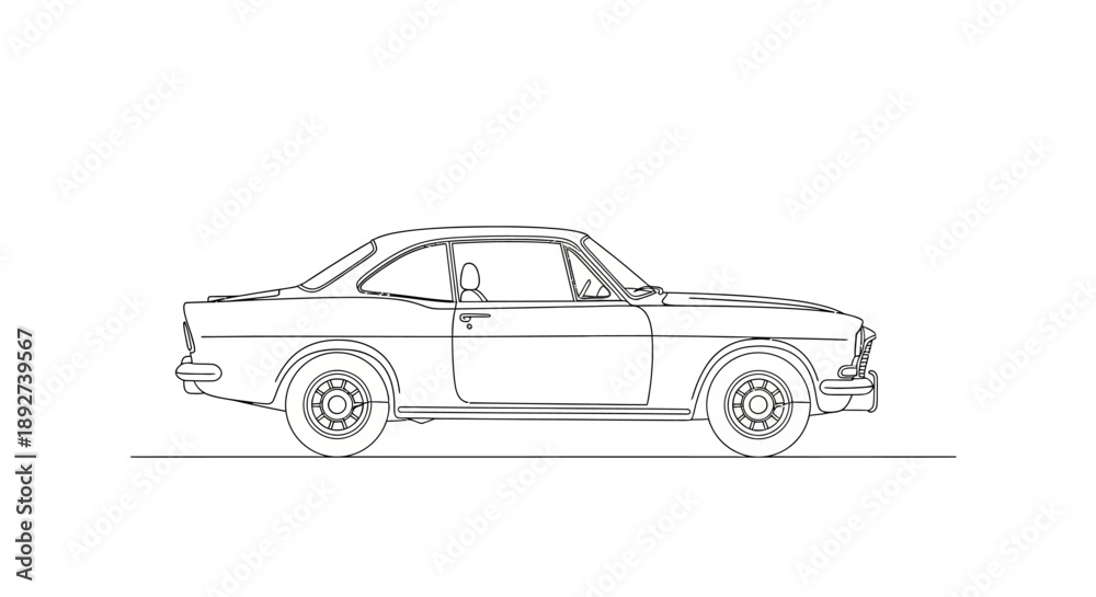 Fototapeta premium vintage sports car outline