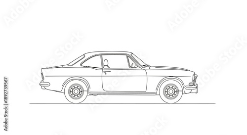 vintage sports car outline