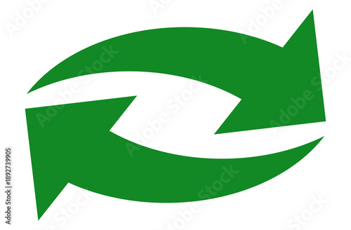 green recycling arrow. renewable ecological and natural icon element