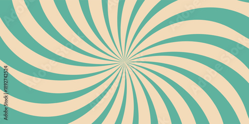 Retro background with rays or stripes in the center. Sunburst or sun burst retro background. turquoise colors. Vector illustration