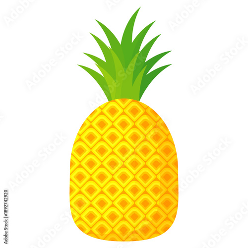 Fresh pineapple fruit illustration, summer pineapple fruit theme. Summer design for holiday promotion and printed on clothing.