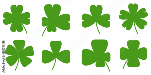 Clover leaf illustration in flat style. Clover leaf vector design symbolizes trust, hope, love, and good luck.	
