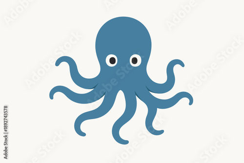 flat illustration of an octopus