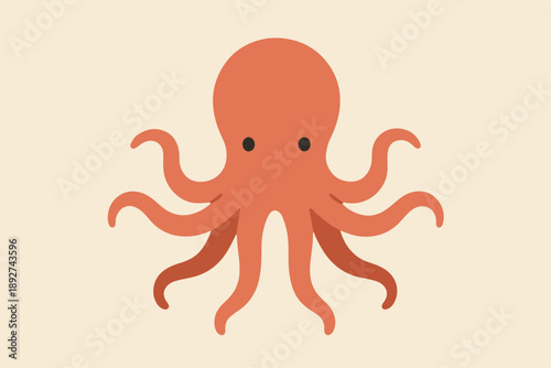 flat illustration of an octopus