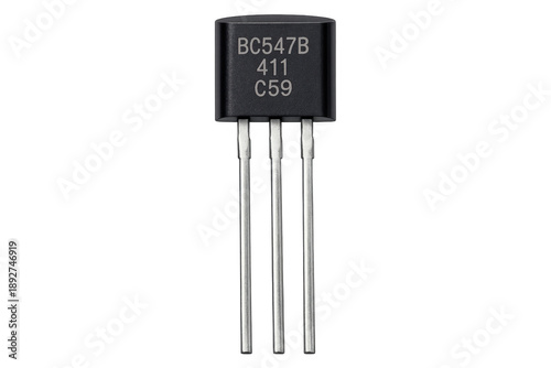 BC547B transistor electronic component on transparent background